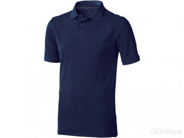 Calgary мужская футболка-поло с коротким рукавом, темно-синий — Гифтология